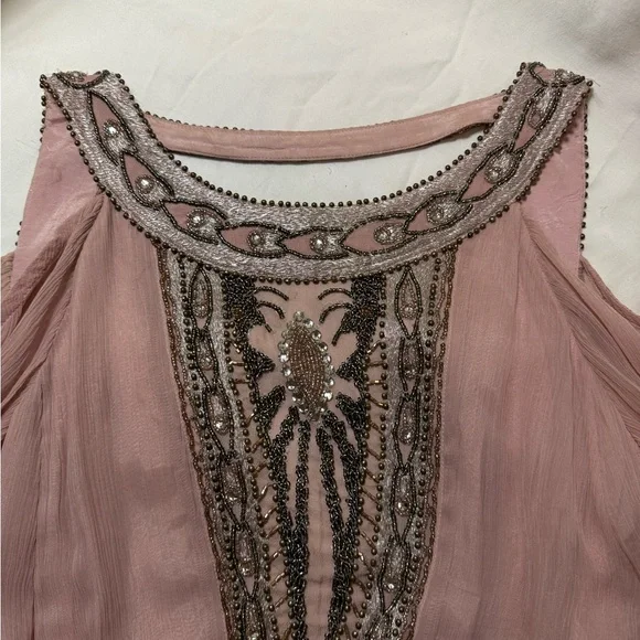 Free People Luna Pink Embellished  Mini Dress - Picture 5 of 10